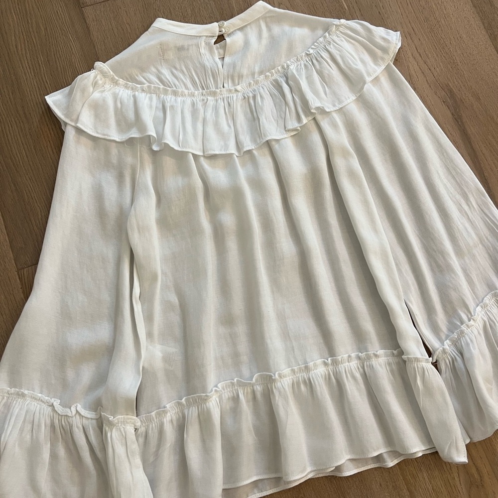 Max Studio Ivory Ruffled Blouse - Picture 4 of 8